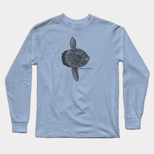 Ocean Sunfish with Common and Scientific Names - fish design Long Sleeve T-Shirt